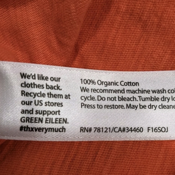 Eileen Fisher Short Sleeve Tee T Shirt XS Orange Minimalist Sustainable #585 - Picture 4 of 9